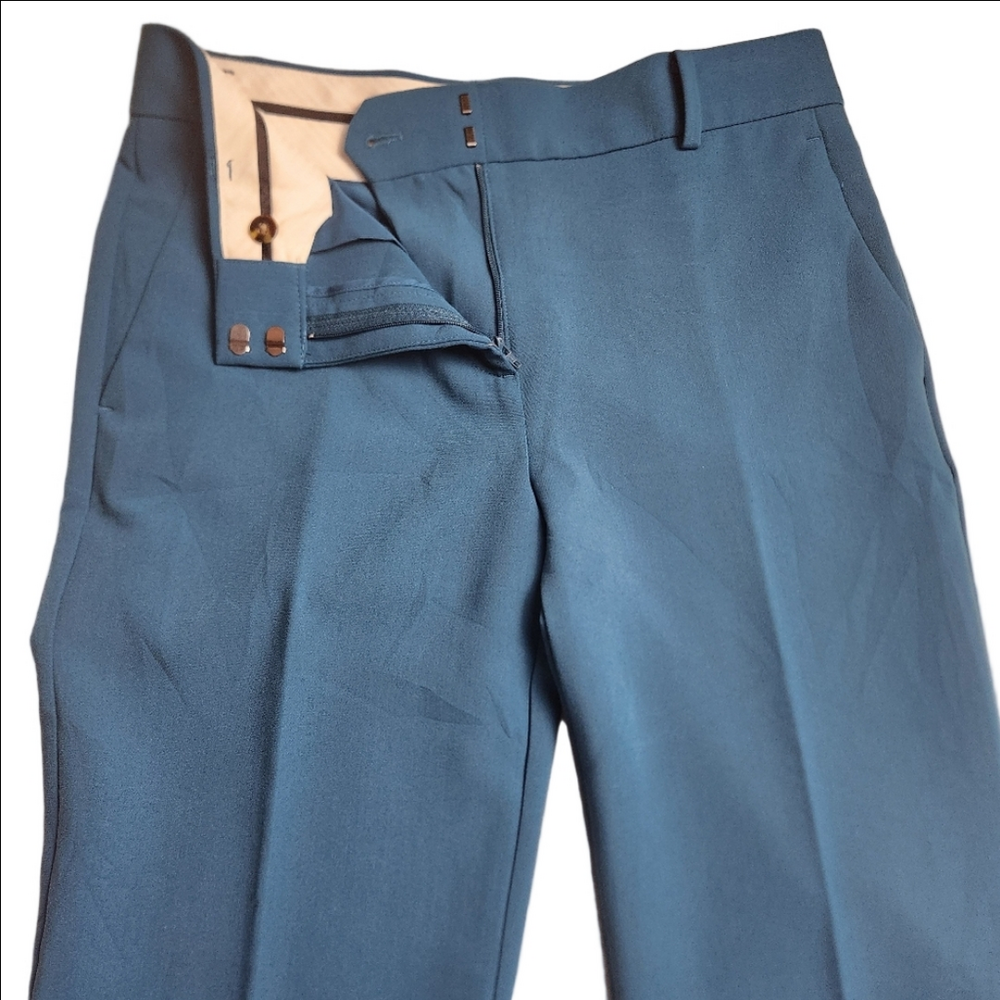Dress pants Trouser Mid-rise Flared silhouette Teal color Pockets ANN TAYLOR NWT - Picture 9 of 16